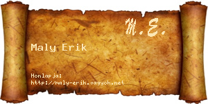 Maly Erik névjegykártya
